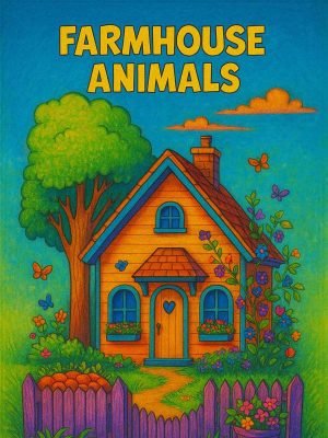 My First Farmhouse Animals Coloring Pages (12 Pages)