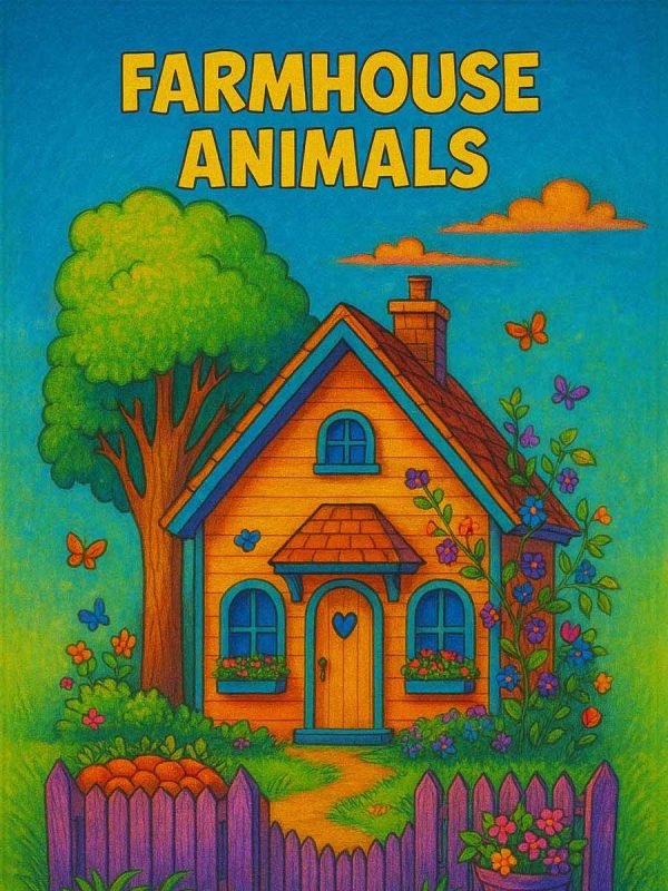My First Farmhouse Animals Coloring Pages (12 Pages)