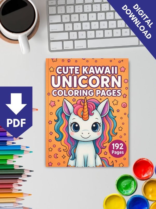 192 Cute Kawaii Unicorn Coloring Pages - Image 2