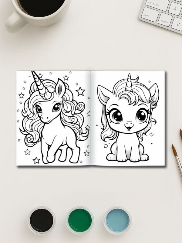 192 Cute Kawaii Unicorn Coloring Pages - Image 3