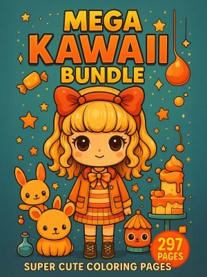 Mega Printable Bundle - 297 Super Cute Kawaii Coloring Pages