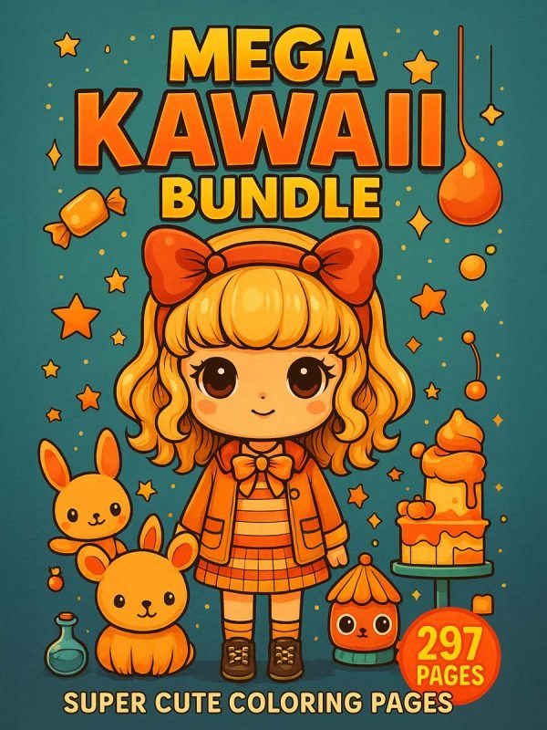 Mega Printable Bundle - 297 Super Cute Kawaii Coloring Pages