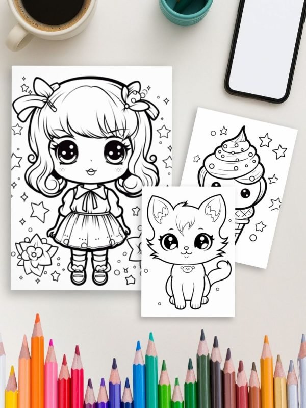 300 Kawaii Princess Coloring Pages – Magical, Whimsical & Super Cute - Image 4