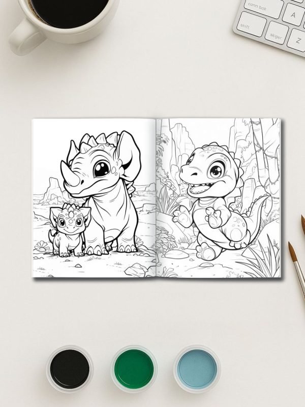 52 Dinosaur Scene Coloring Pages for Kids – Dino Fun Days - Image 3