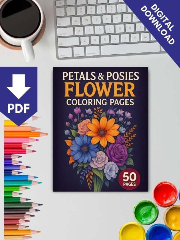 50 Printable Flower Coloring Pages for All Ages – Petals & Posies - Image 2