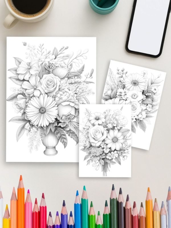 50 Printable Flower Coloring Pages for All Ages – Petals & Posies - Image 4