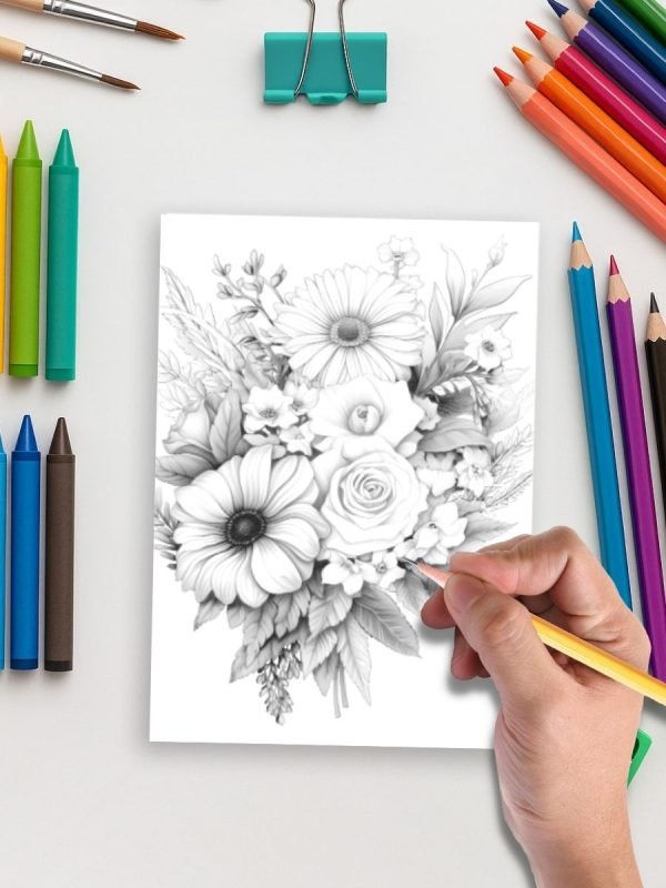 50 Printable Flower Coloring Pages for All Ages – Petals & Posies - Image 5