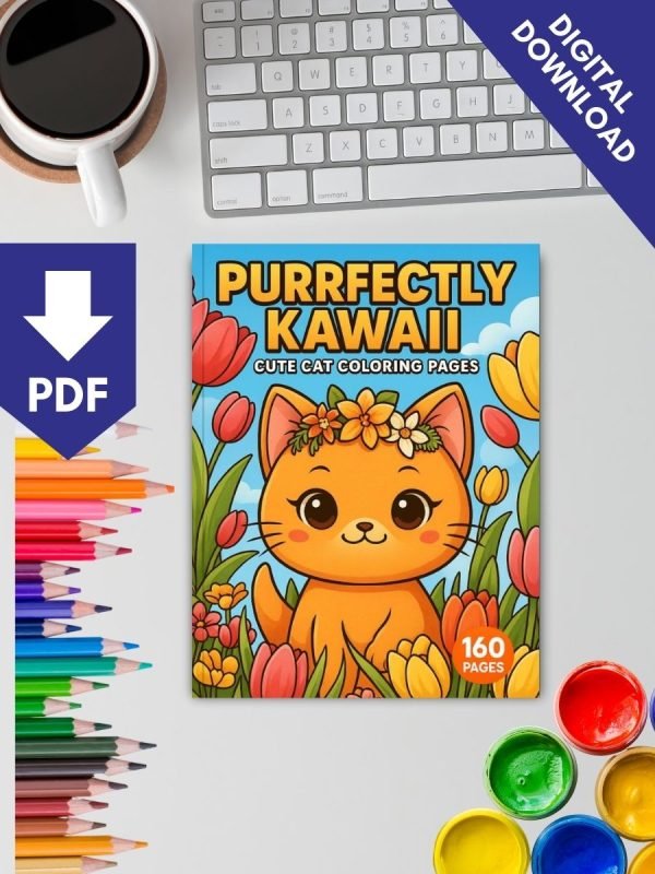 160 Cute Kawaii Cat Coloring Pages – Purrfect for Cat Lovers - Image 2