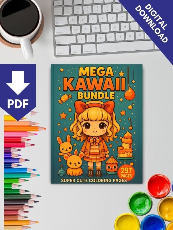 Mega Printable Bundle - 297 Super Cute Kawaii Coloring Pages - Image 2