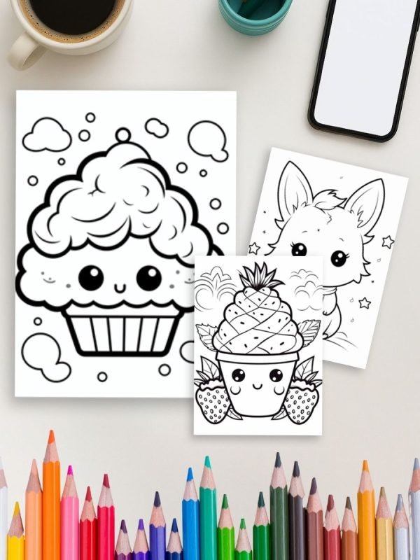 Mega Printable Bundle - 297 Super Cute Kawaii Coloring Pages - Image 4